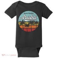 Aruba I Caribbean Retro Beach Vacation Cruise Travel Baby Bodysuit thumb 0