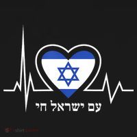 Am Israel Chai Israel Flag Heartbeat Love Hebrew Magen David Women's Hoodie thumb 2