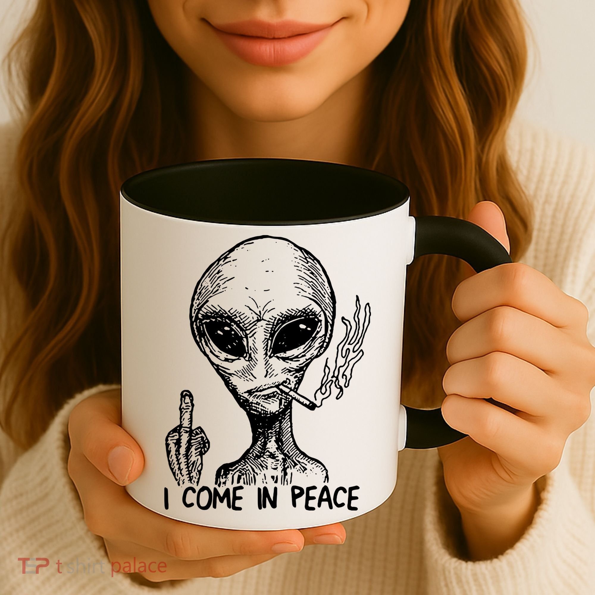 Alien I Come In Peace Coffee Mug
