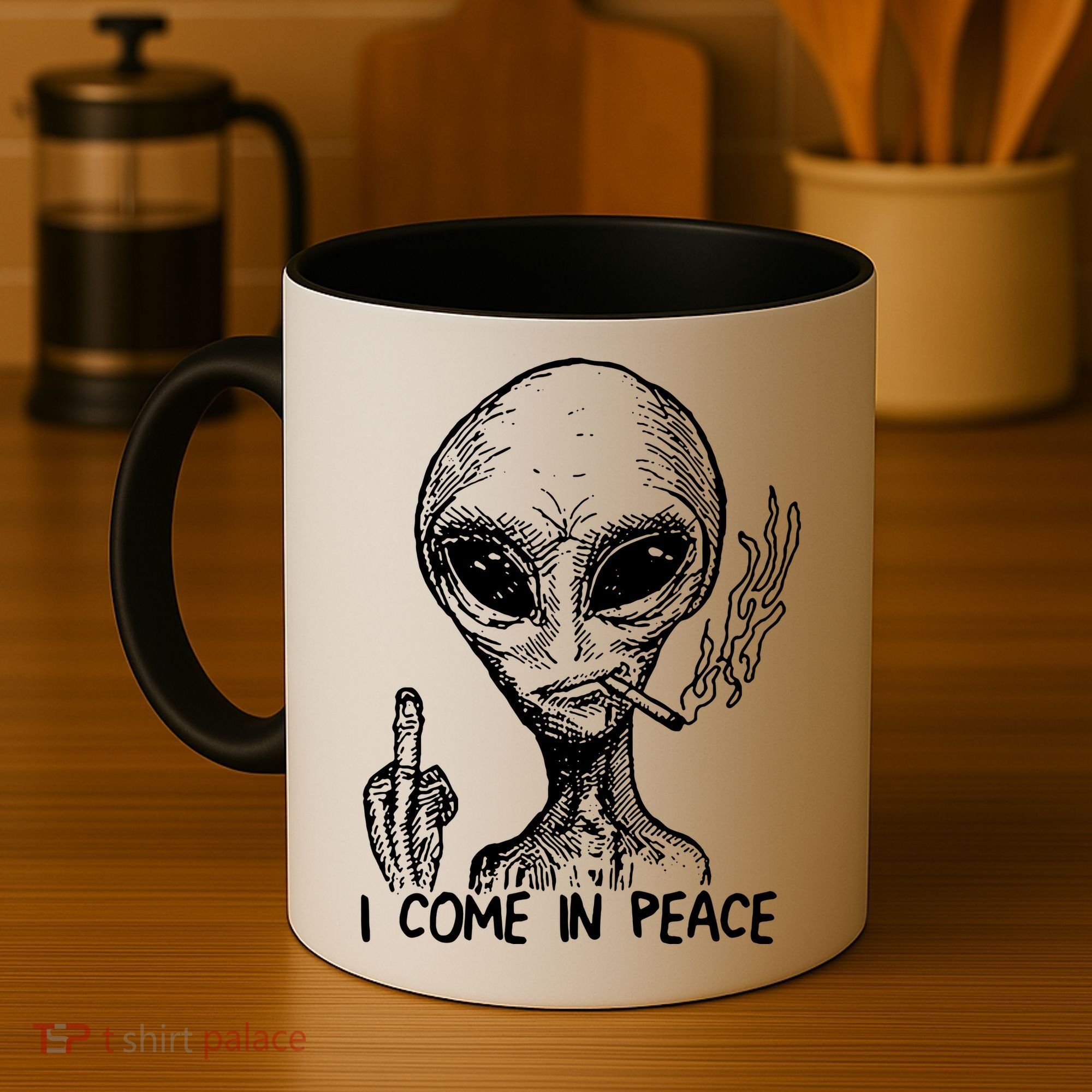 Alien I Come In Peace Coffee Mug