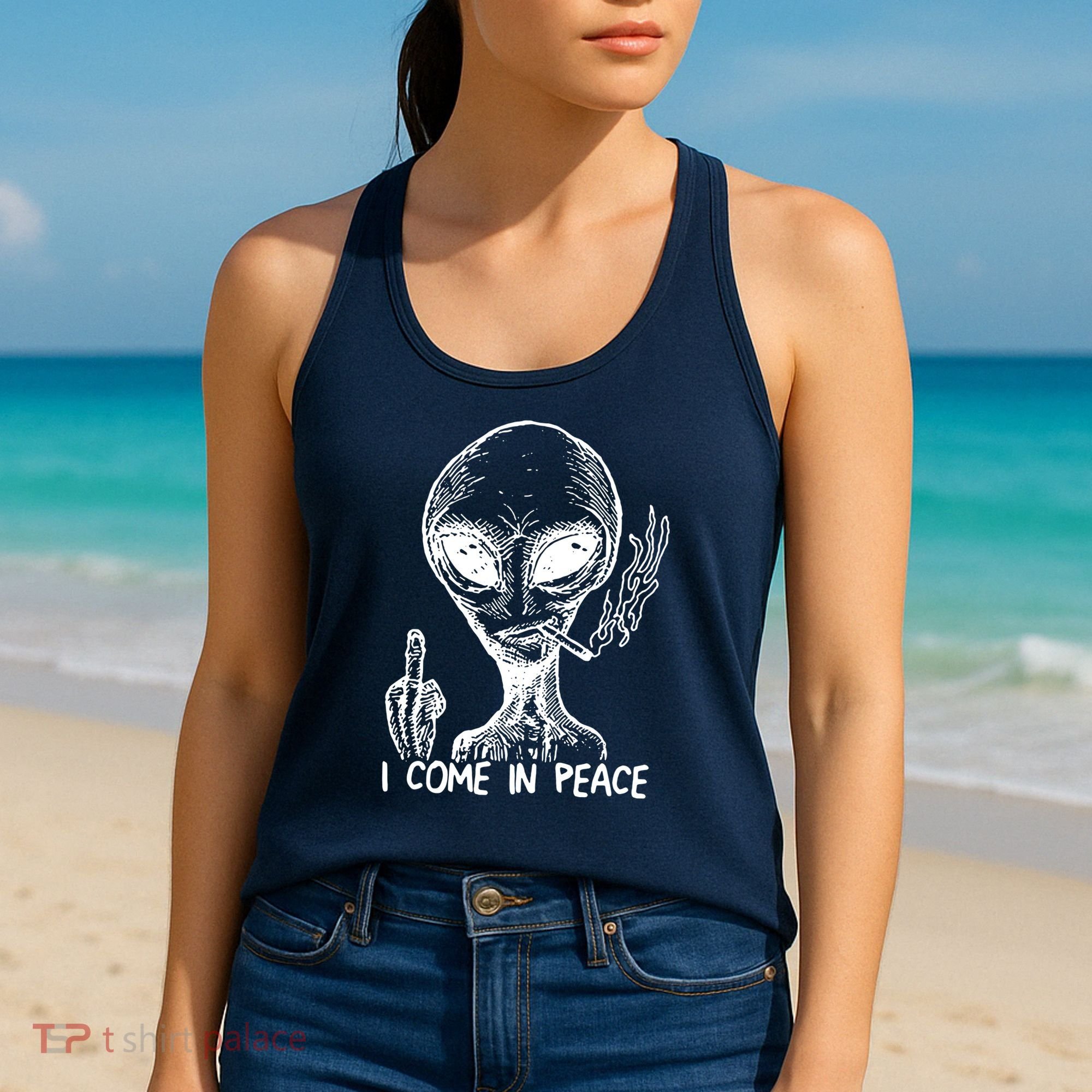 Alien I Come In Peace Women's Tank Top