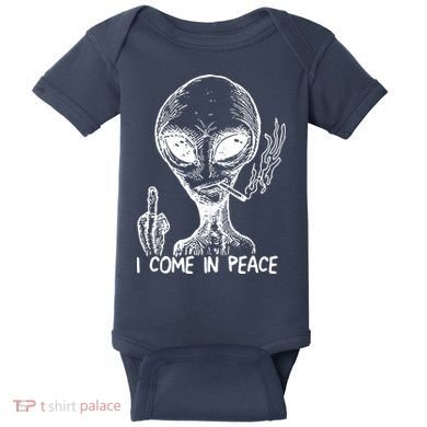 Alien I Come In Peace Baby Bodysuit