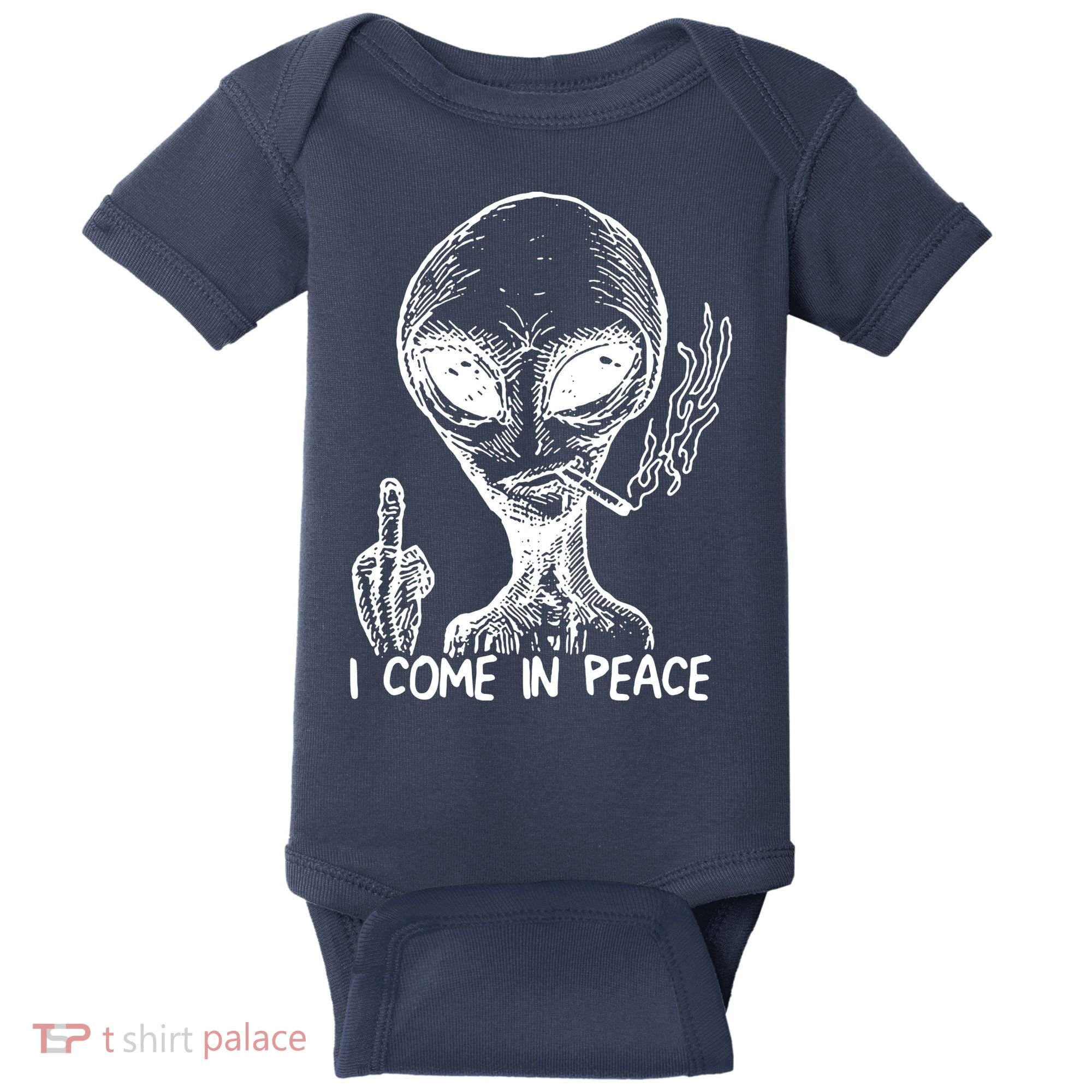 Alien I Come In Peace Baby Bodysuit