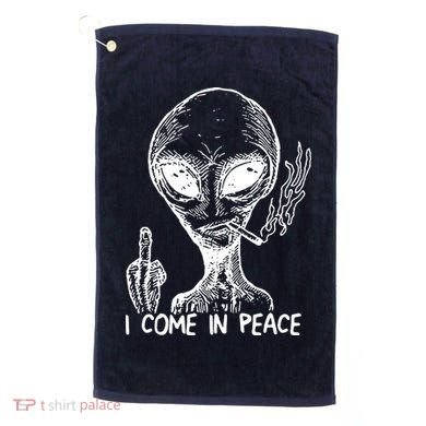 Alien I Come In Peace Golf Towel