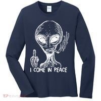 Alien I Come In Peace Women's Long Sleeve Shirt thumb 0