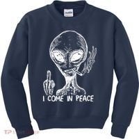 Alien I Come In Peace Kids Sweatshirt thumb 0