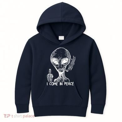 Alien I Come In Peace Kids Hoodie
