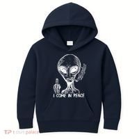 Alien I Come In Peace Kids Hoodie thumb 0
