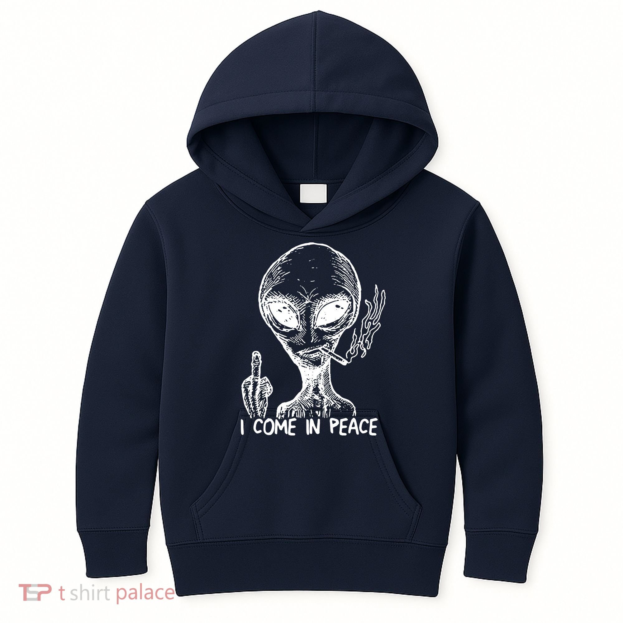 Alien I Come In Peace Kids Hoodie