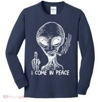 Alien I Come In Peace Kids Long Sleeve Shirt thumb 0