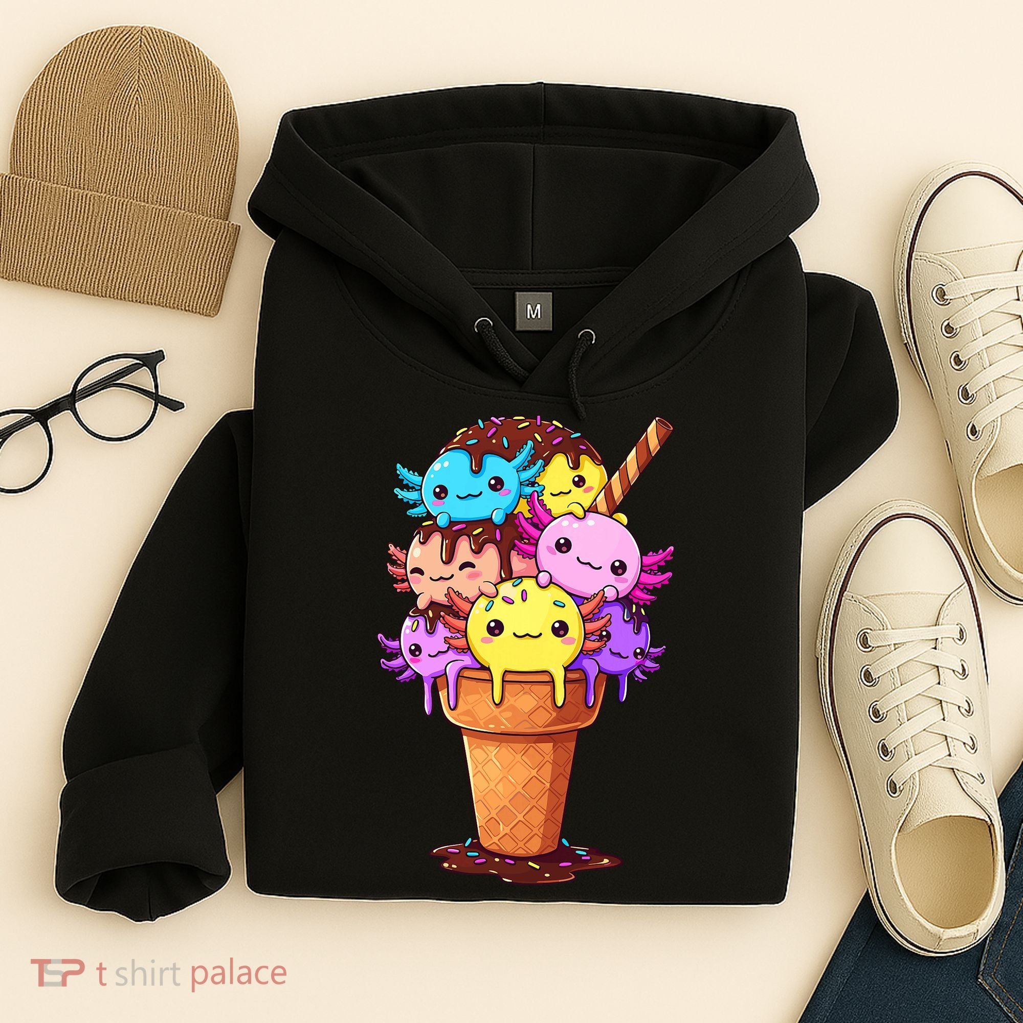 Axolotls Ice Cream Funny Axolotl Hoodie