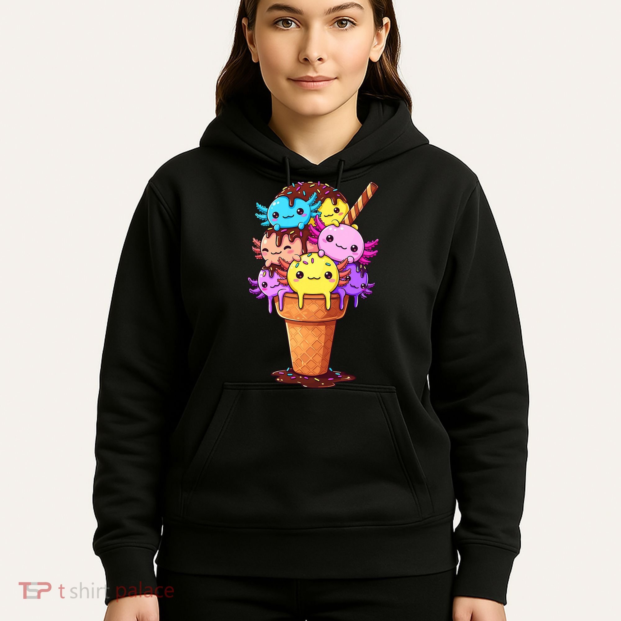 Axolotls Ice Cream Funny Axolotl Hoodie