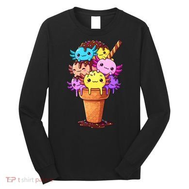 Axolotls Ice Cream Funny Axolotl Long Sleeve Shirt
