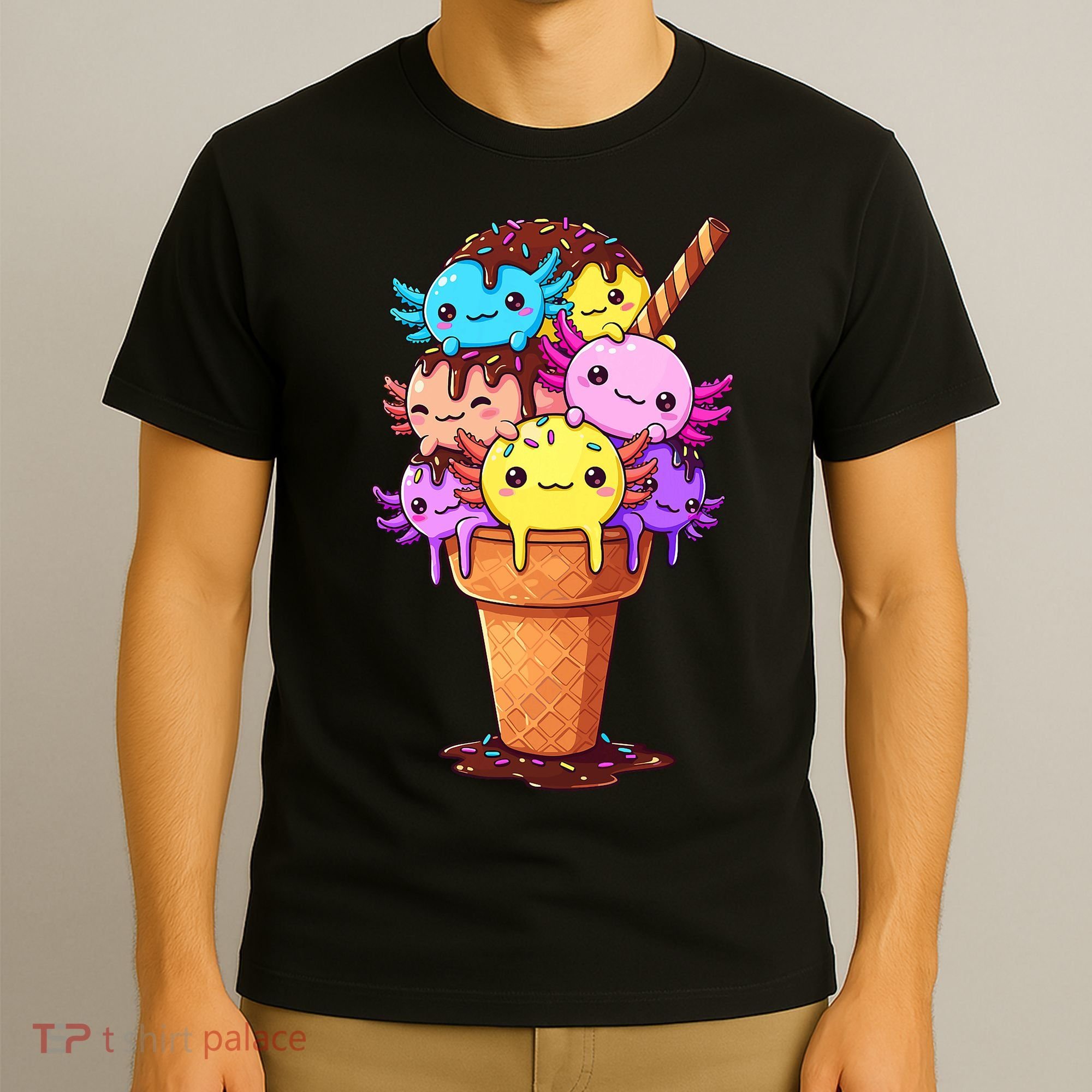 Axolotls Ice Cream Funny Axolotl T-Shirt