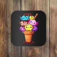 Axolotls Ice Cream Funny Axolotl Coaster thumb 0