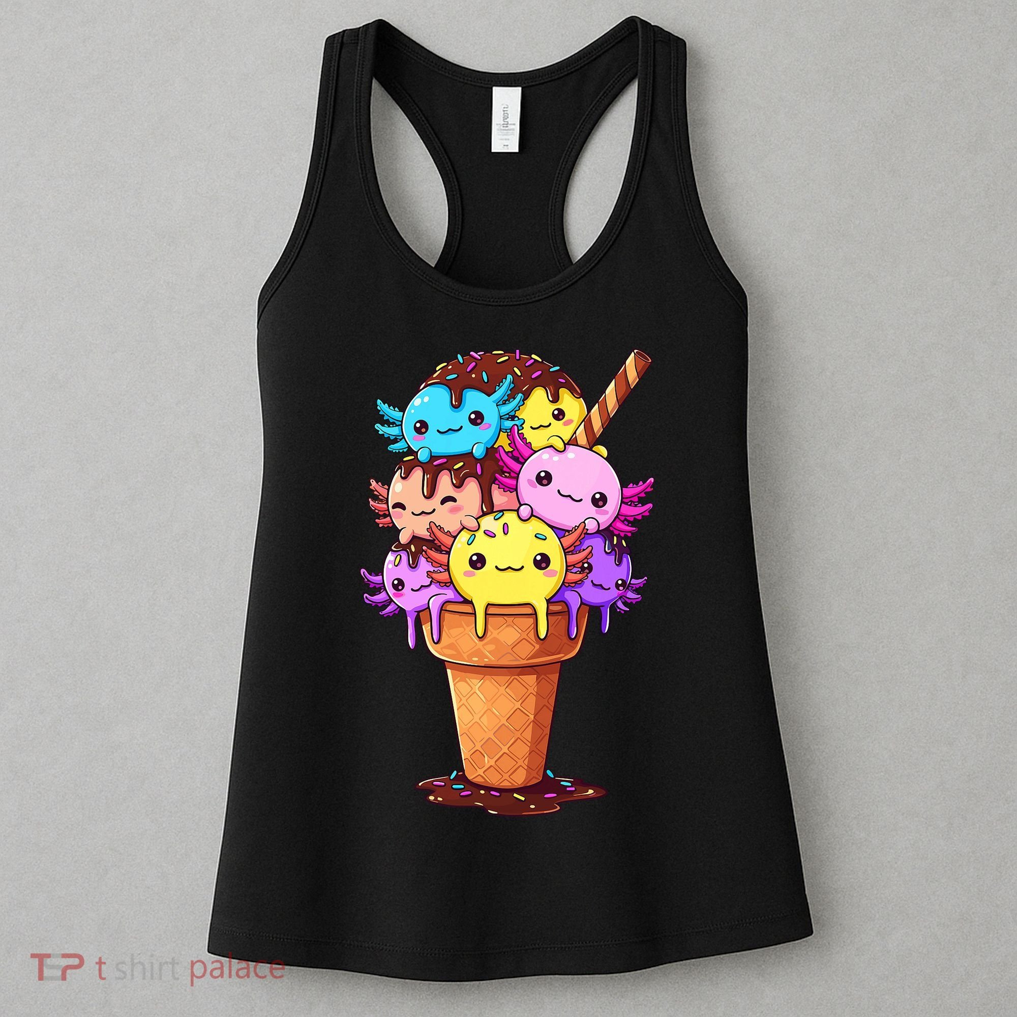 Axolotls Ice Cream Funny Axolotl Women's Tank Top