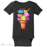 Axolotls Ice Cream Funny Axolotl Baby Bodysuit thumb 0