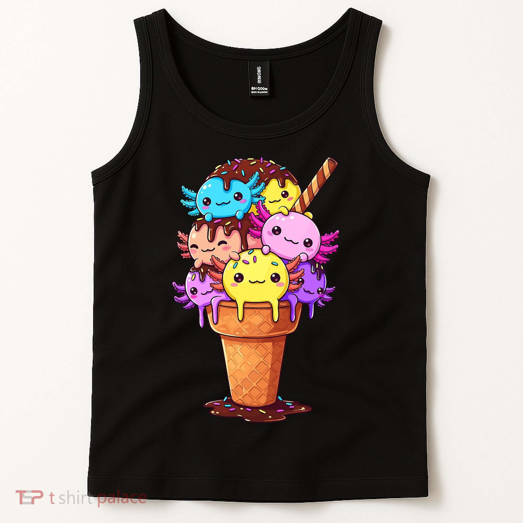 Axolotls Ice Cream Funny Axolotl Tank Top