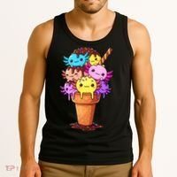 Axolotls Ice Cream Funny Axolotl Tank Top thumb 3