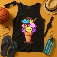 Axolotls Ice Cream Funny Axolotl Tank Top thumb 4