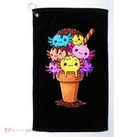 Axolotls Ice Cream Funny Axolotl Golf Towel thumb 0
