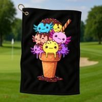 Axolotls Ice Cream Funny Axolotl Golf Towel thumb 1