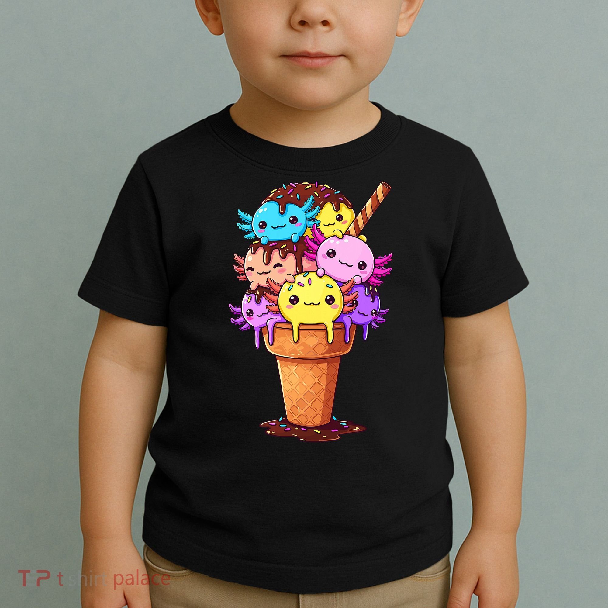 Axolotls Ice Cream Funny Axolotl Toddler T-Shirt