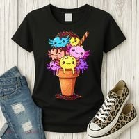 Axolotls Ice Cream Funny Axolotl Women's T-Shirt thumb 3