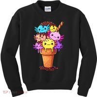 Axolotls Ice Cream Funny Axolotl Kids Sweatshirt thumb 0