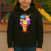 Axolotls Ice Cream Funny Axolotl Kids Hoodie thumb 3