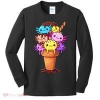 Axolotls Ice Cream Funny Axolotl Kids Long Sleeve Shirt thumb 0