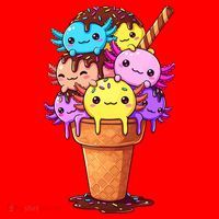 Axolotls Ice Cream Funny Axolotl Santa Hat thumb 1