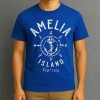 Amelia Island Compass Rose Florida Cute Gift T-Shirt thumb 3