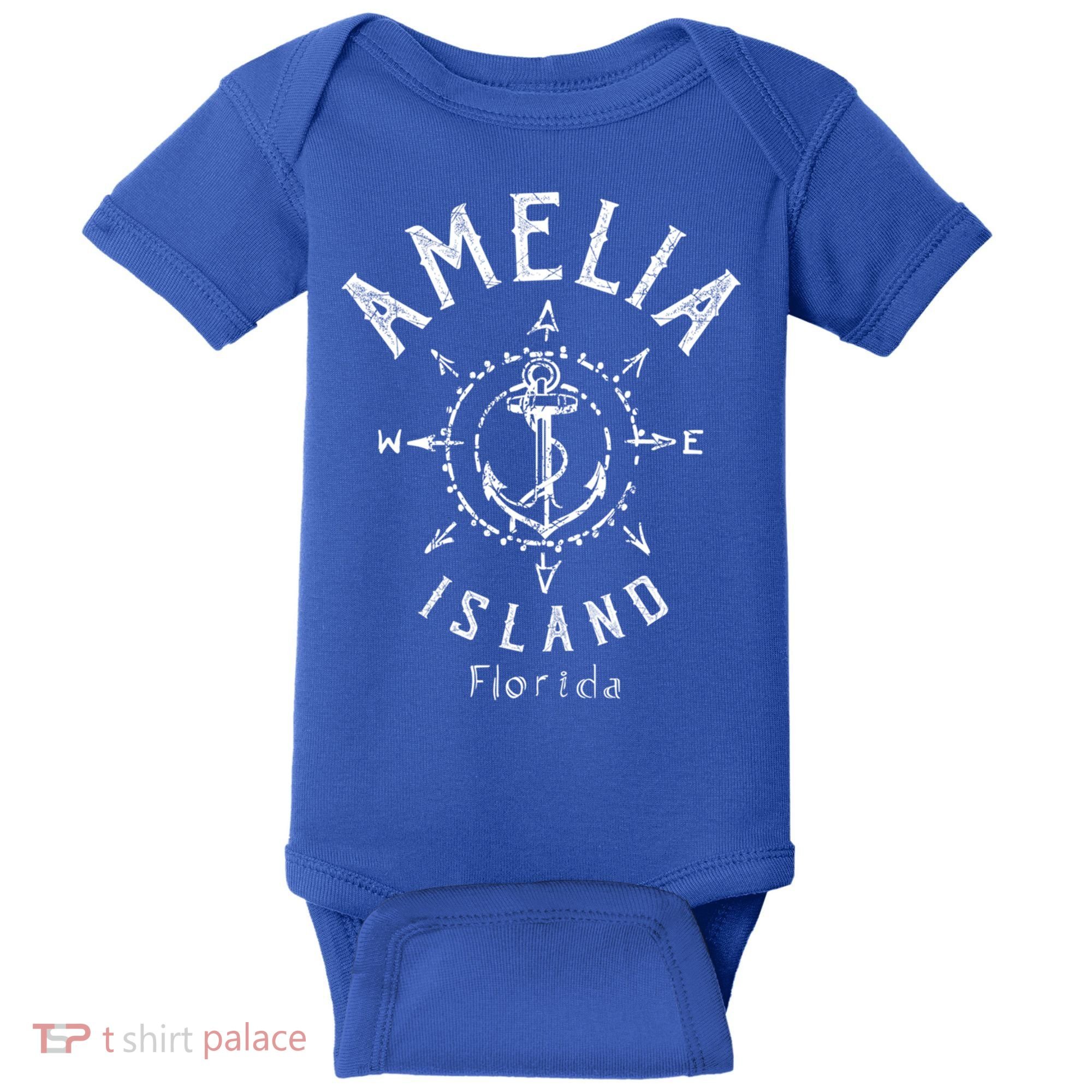Amelia Island Compass Rose Florida Cute Gift Baby Bodysuit
