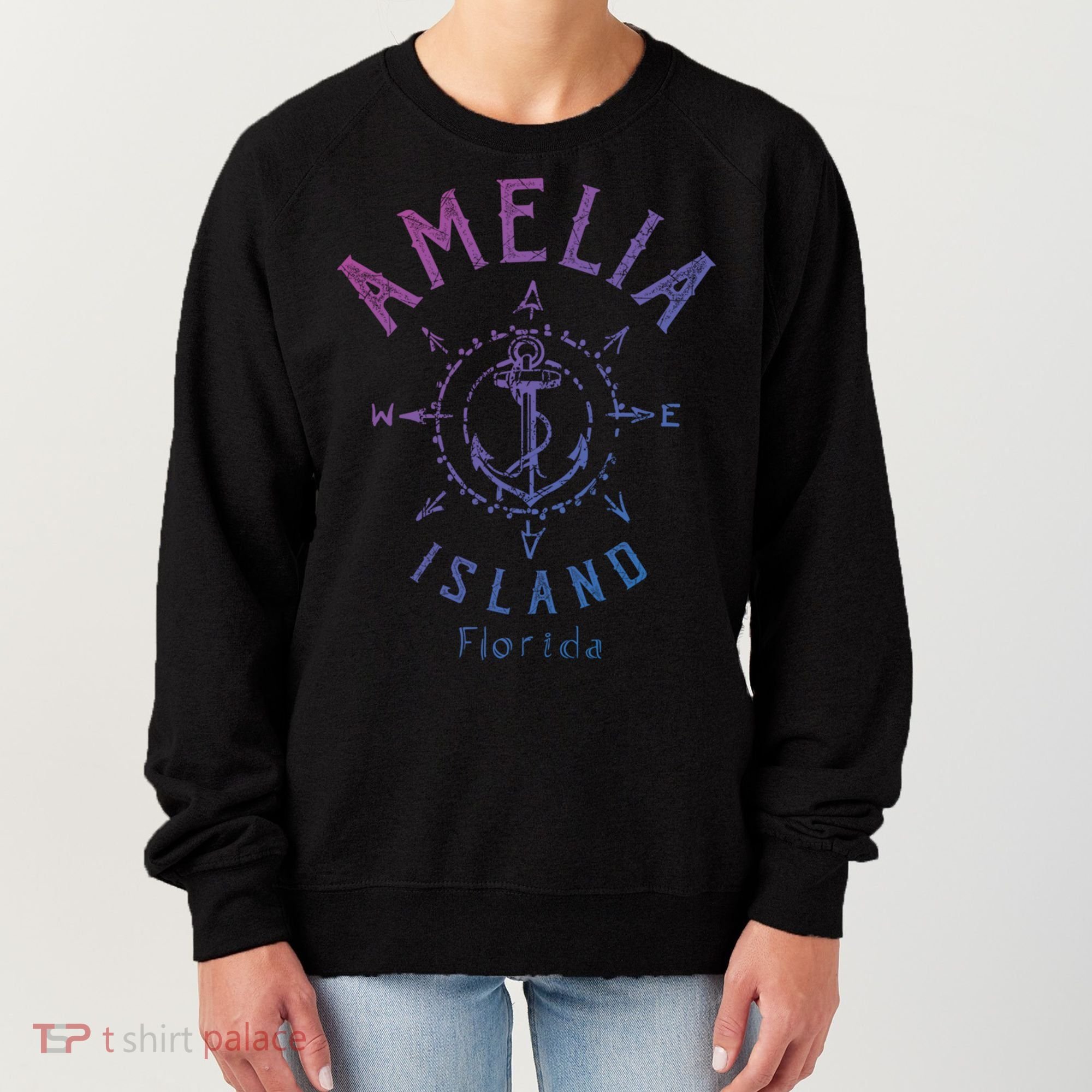 Amelia Island Compass Rose Florida Cute Gift Women's Sweatshirt