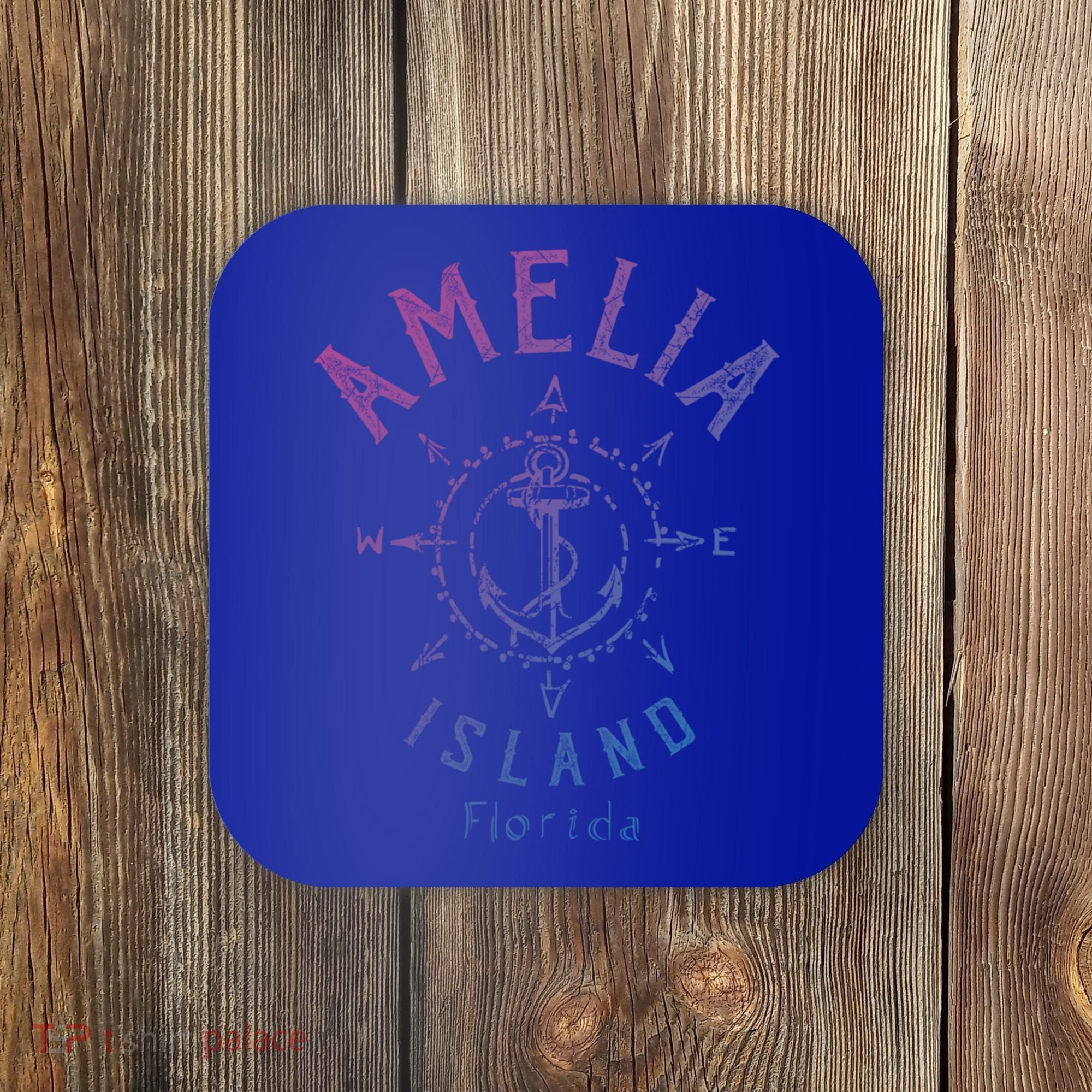 Amelia Island Compass Rose Florida Cute Gift Coaster
