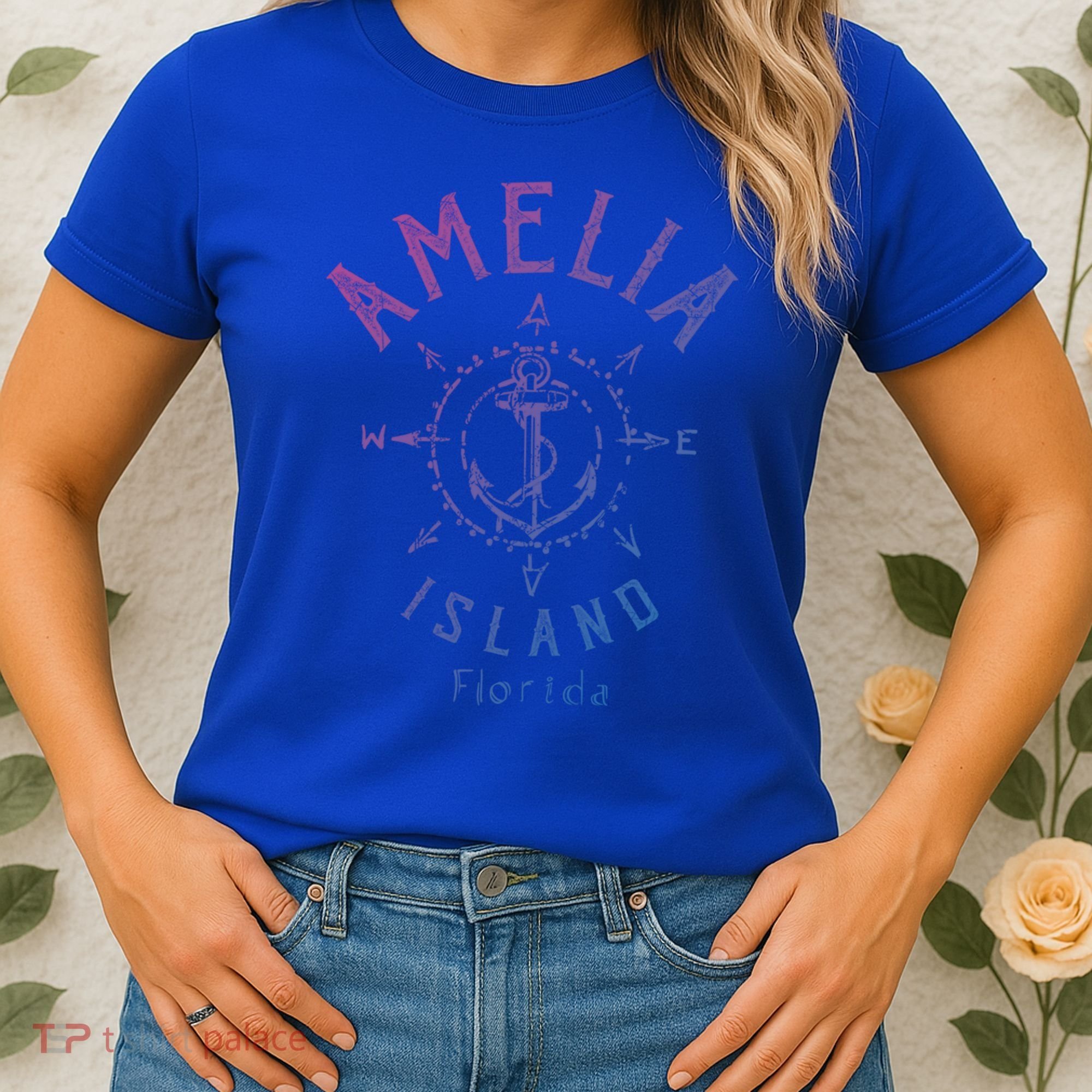Amelia Island Compass Rose Florida Cute Gift Women's T-Shirt