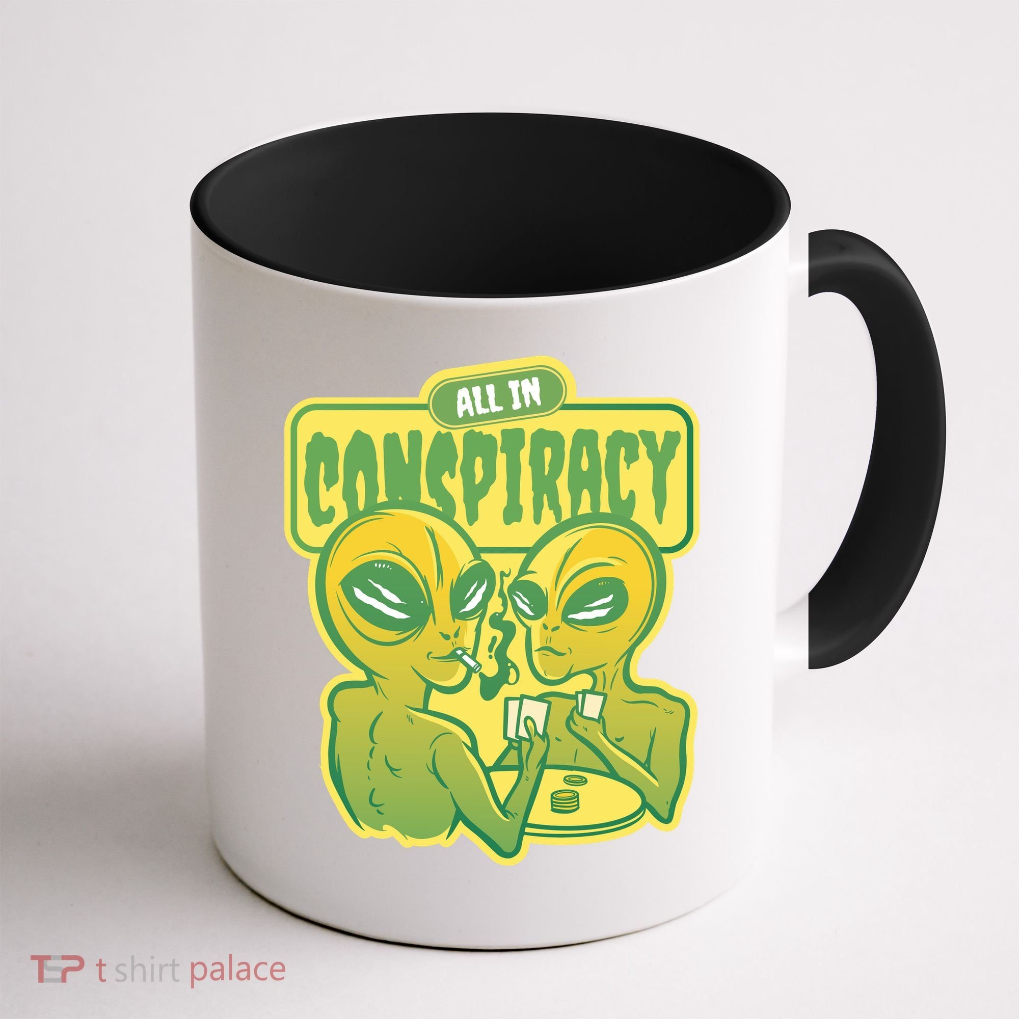All In Conspiracy Poker Alien Coffee Mug