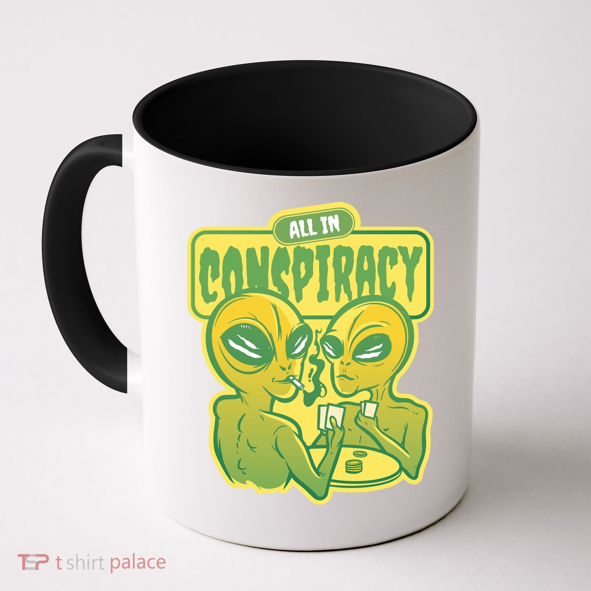 All In Conspiracy Poker Alien Coffee Mug