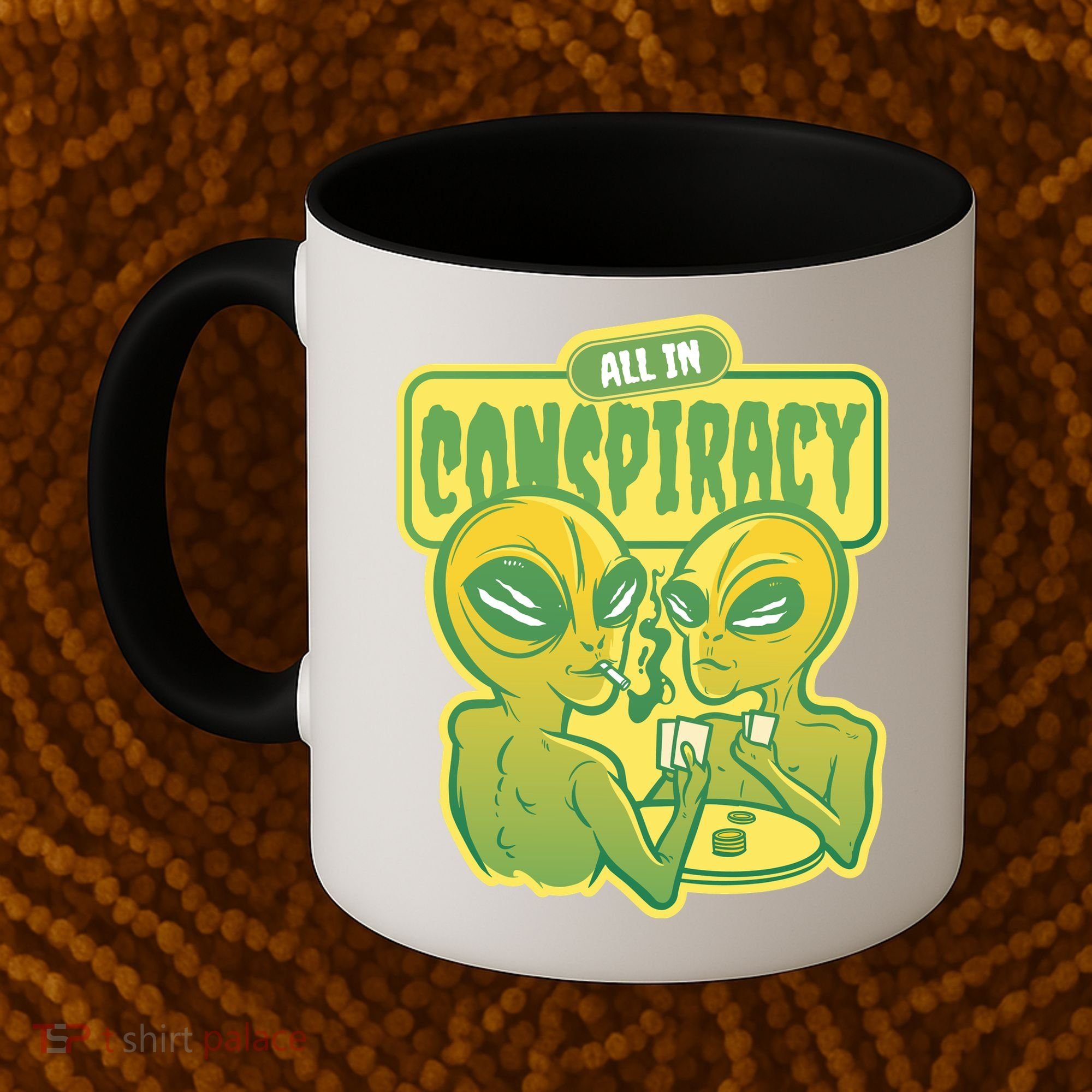 All In Conspiracy Poker Alien Coffee Mug