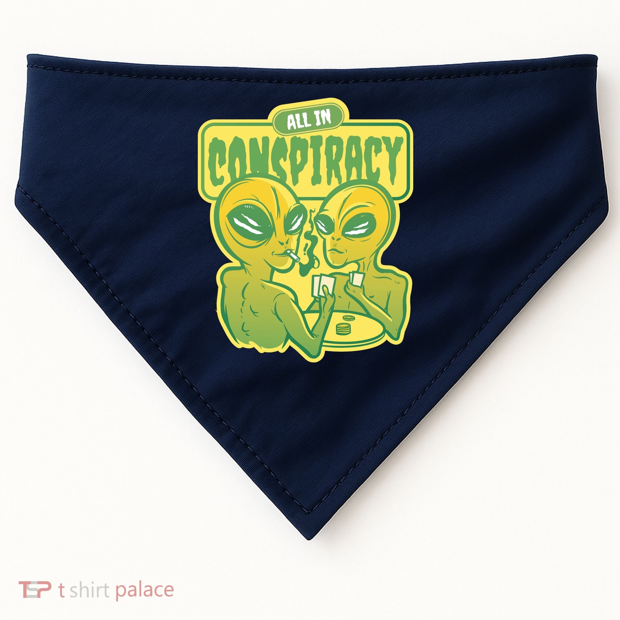 All In Conspiracy Poker Alien USA-Made Doggie Bandana