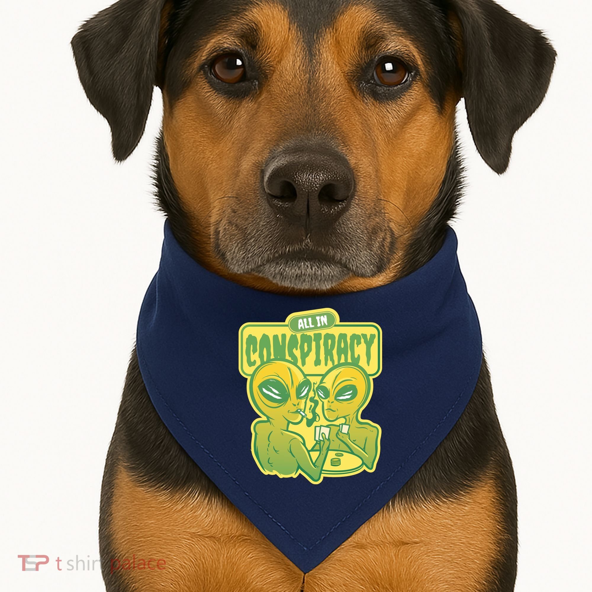 All In Conspiracy Poker Alien USA-Made Doggie Bandana