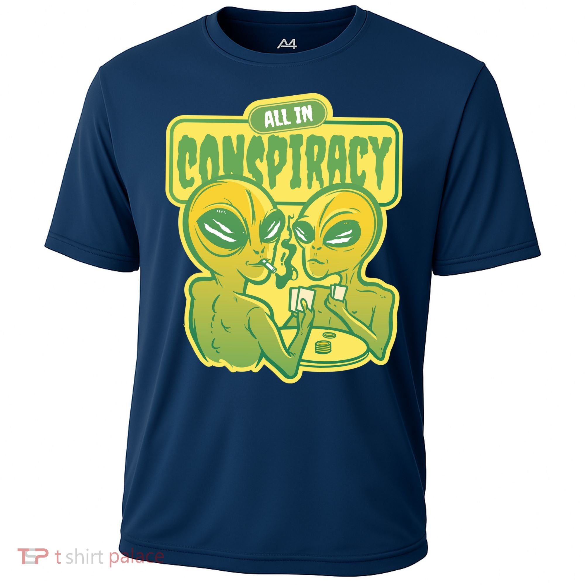 All In Conspiracy Poker Alien Cooling Performance Crew T-Shirt