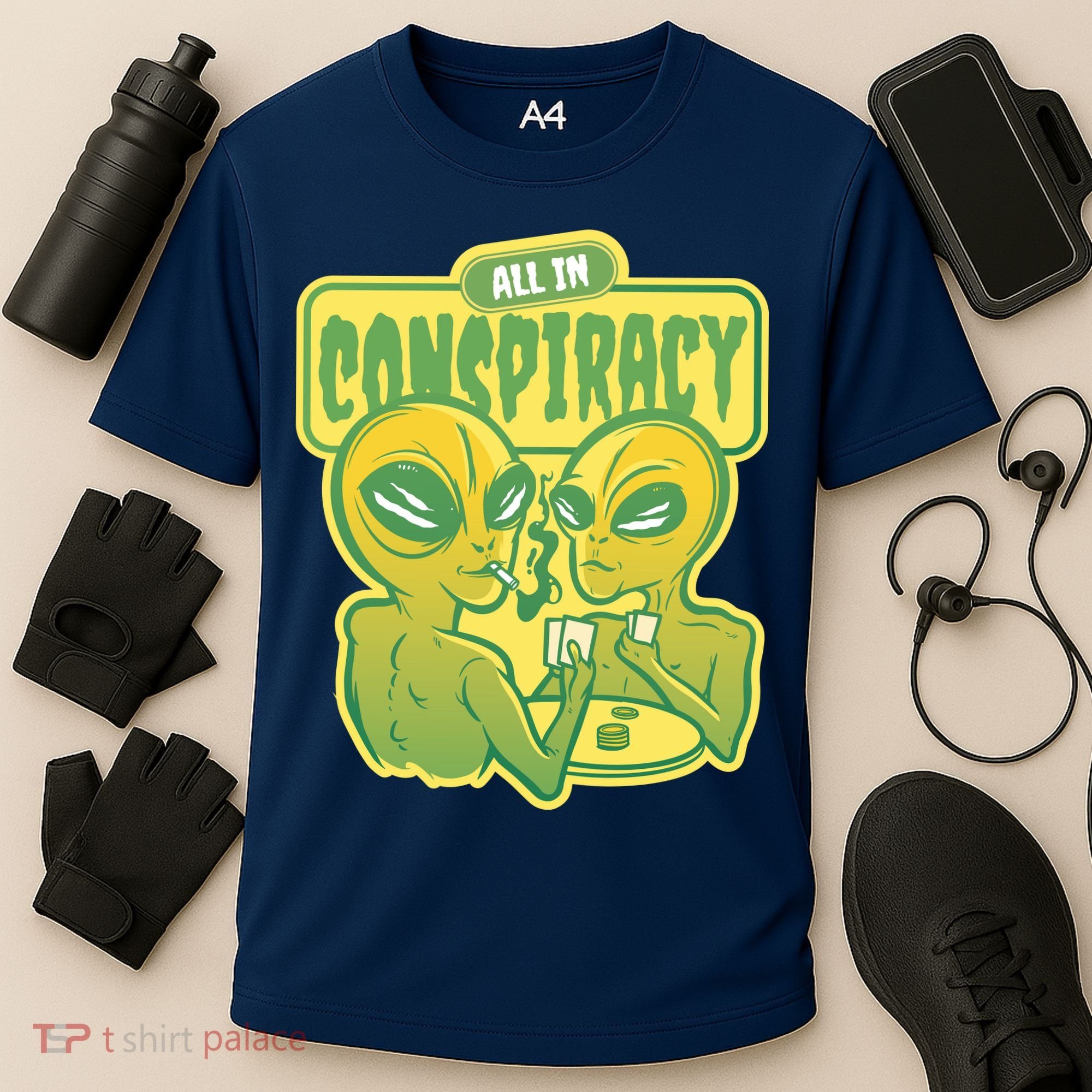 All In Conspiracy Poker Alien Cooling Performance Crew T-Shirt