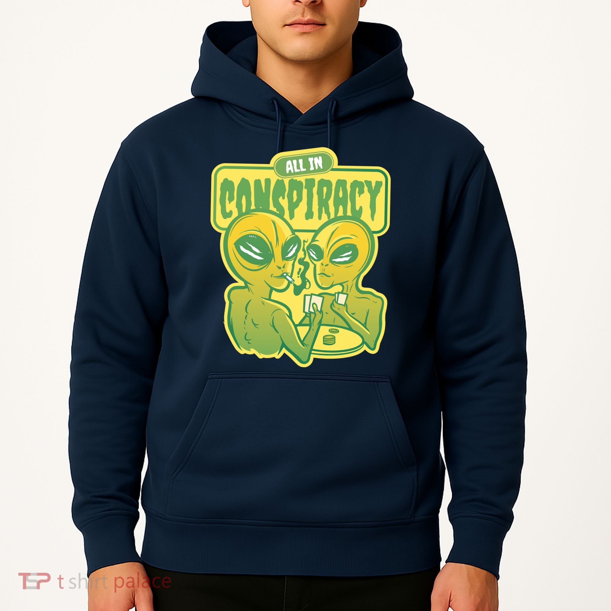 All In Conspiracy Poker Alien Hoodie