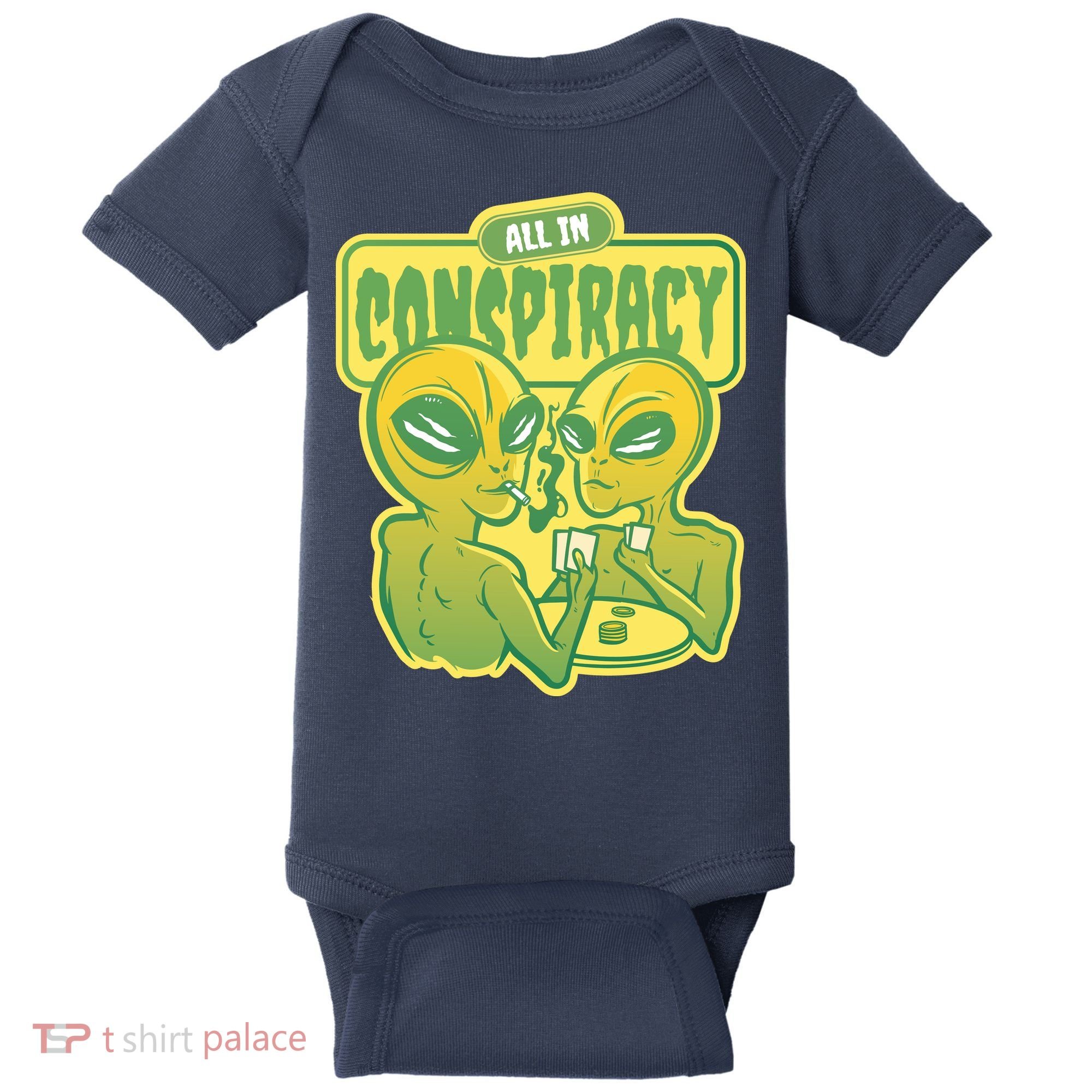 All In Conspiracy Poker Alien Baby Bodysuit