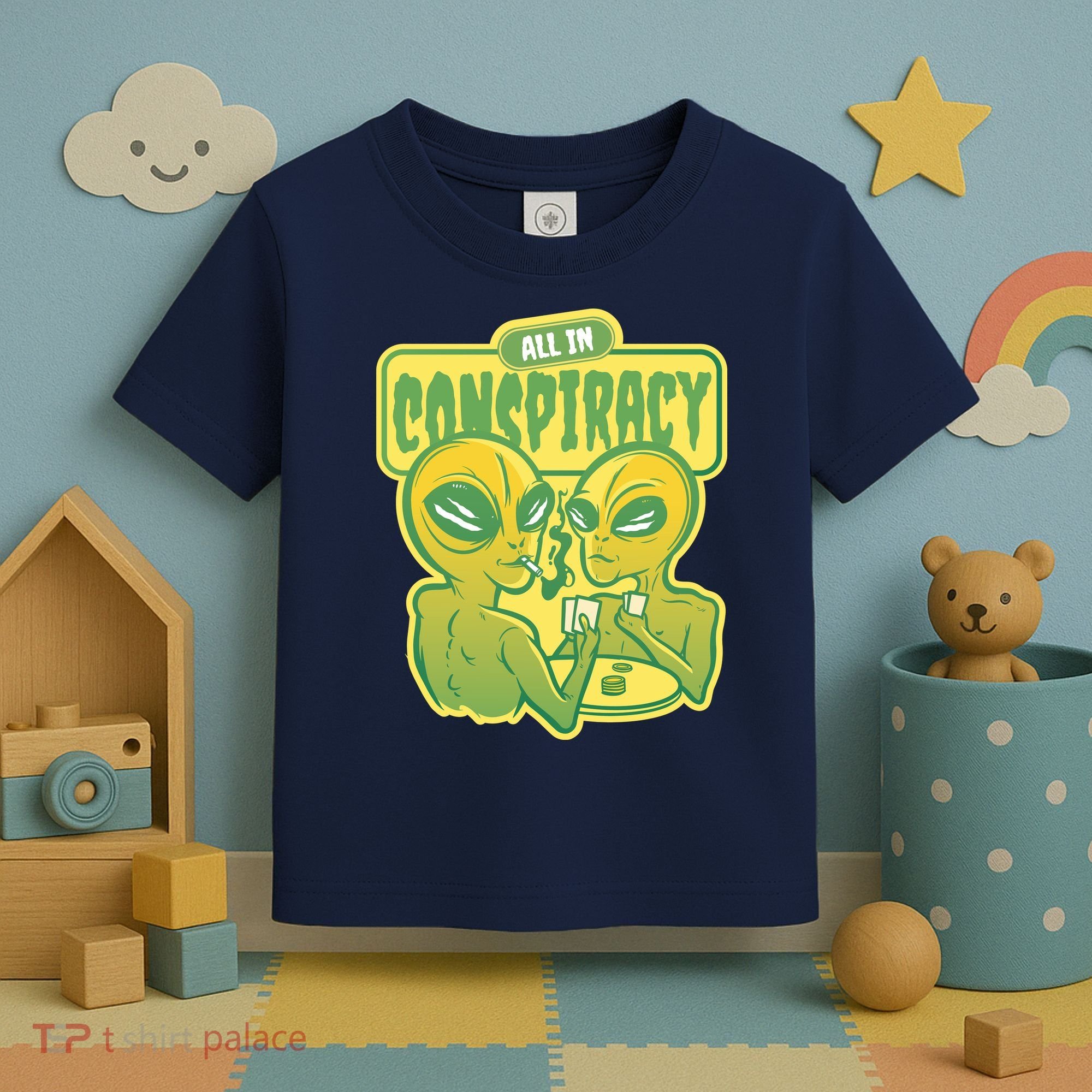 All In Conspiracy Poker Alien Toddler T-Shirt
