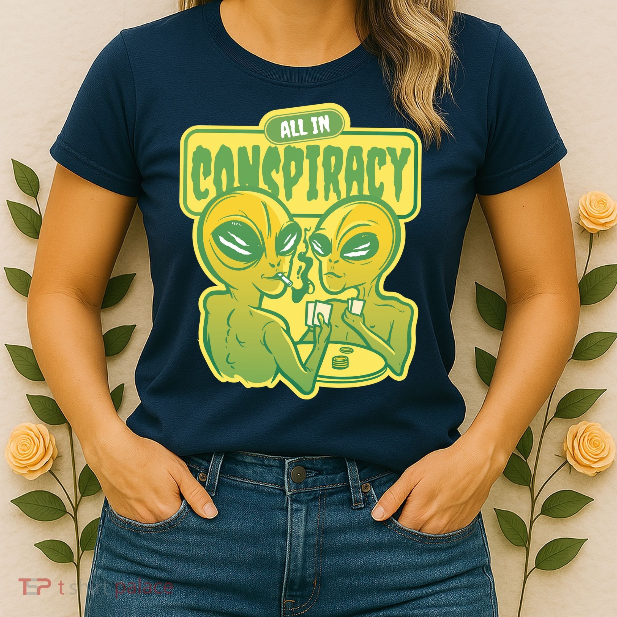 All In Conspiracy Poker Alien Women's T-Shirt