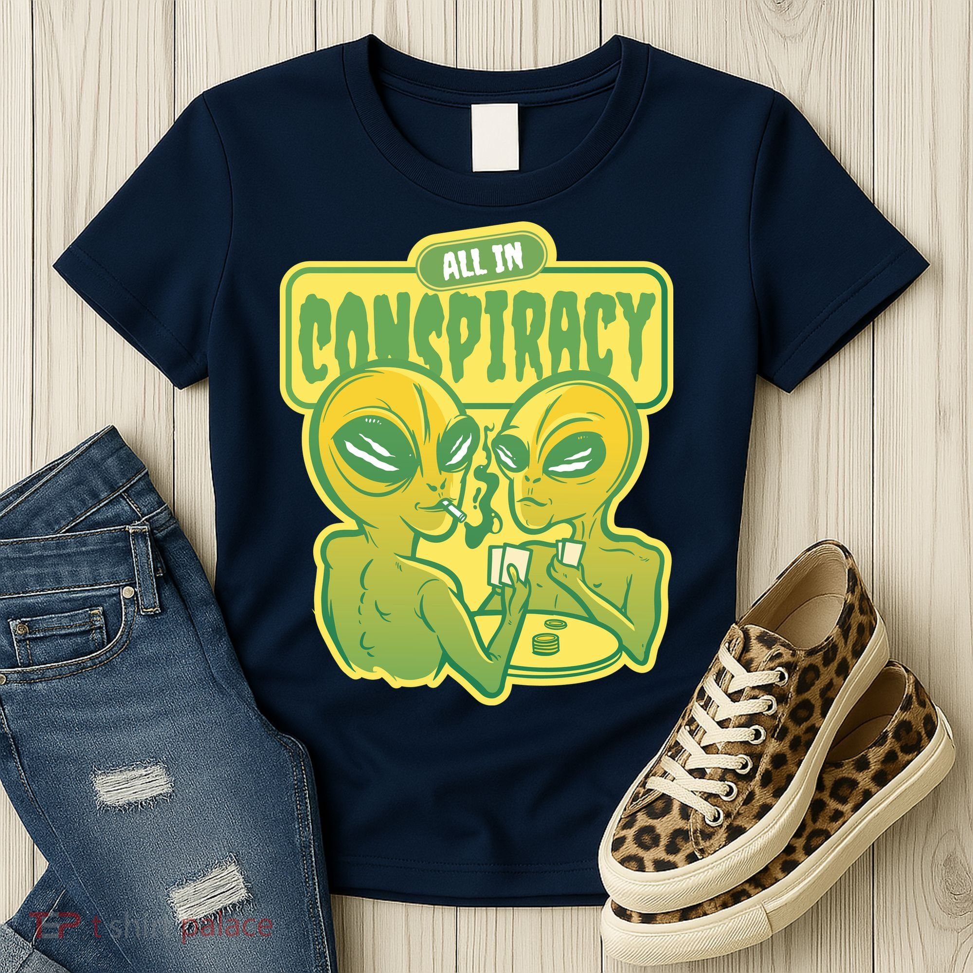 All In Conspiracy Poker Alien Women's T-Shirt