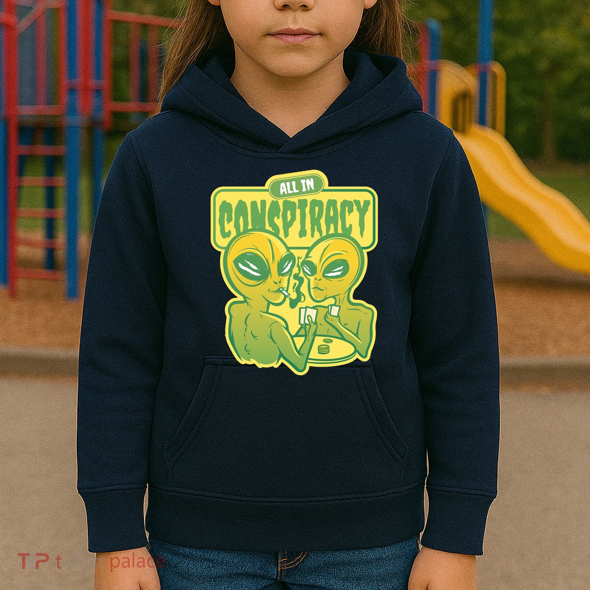 All In Conspiracy Poker Alien Kids Hoodie